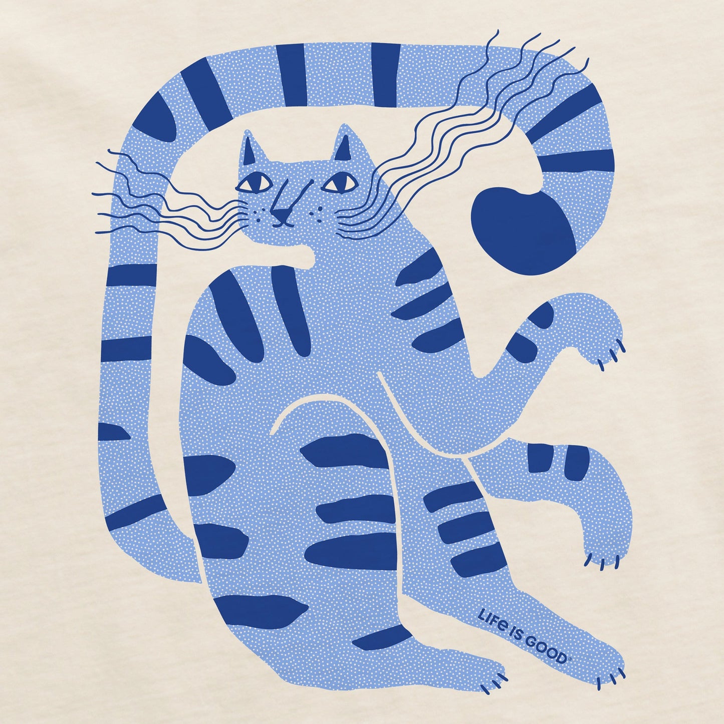 Women's Blue Cat Short Sleeve Crusher Tee