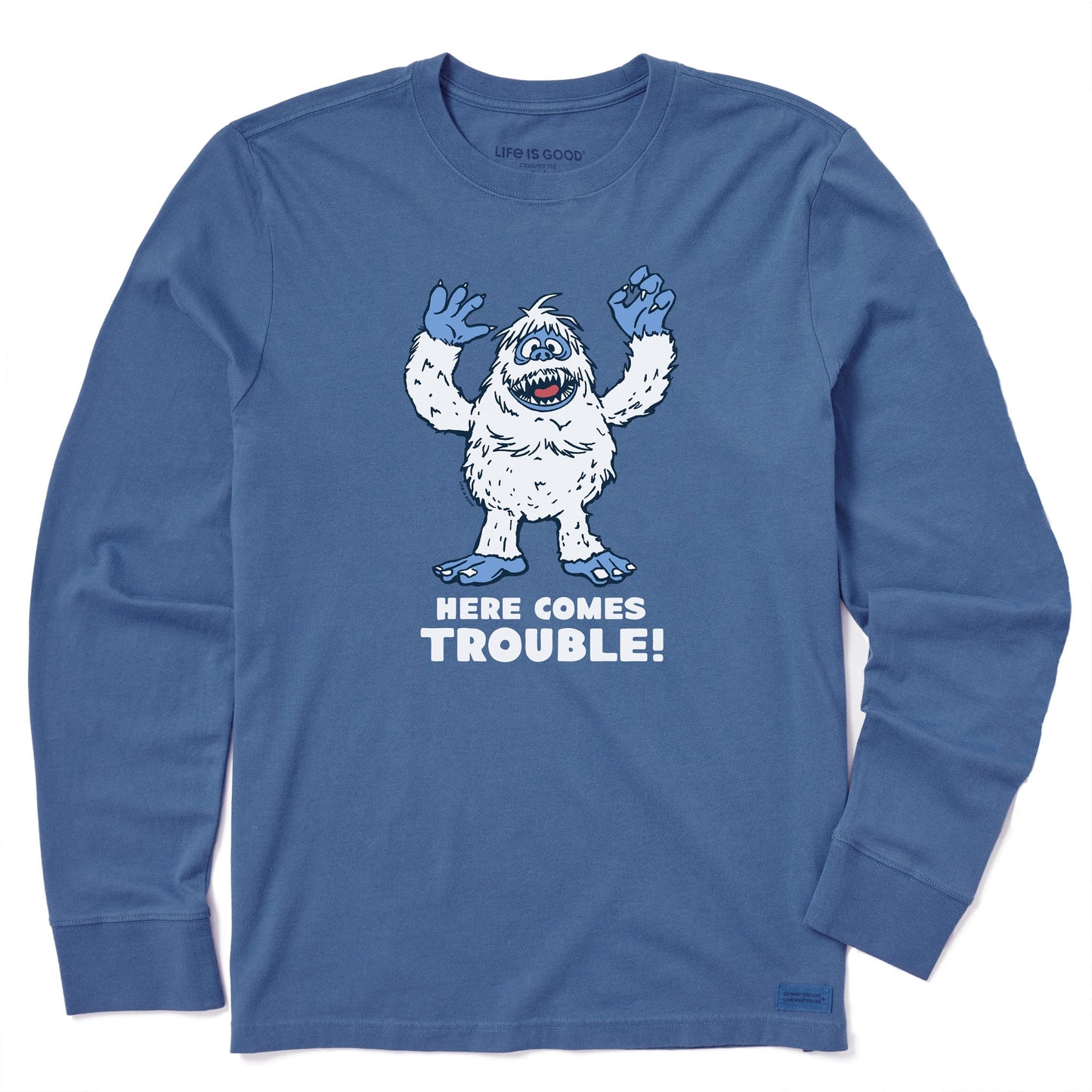 Men's Bumble Here Comes Trouble Long Sleeve Crusher Tee