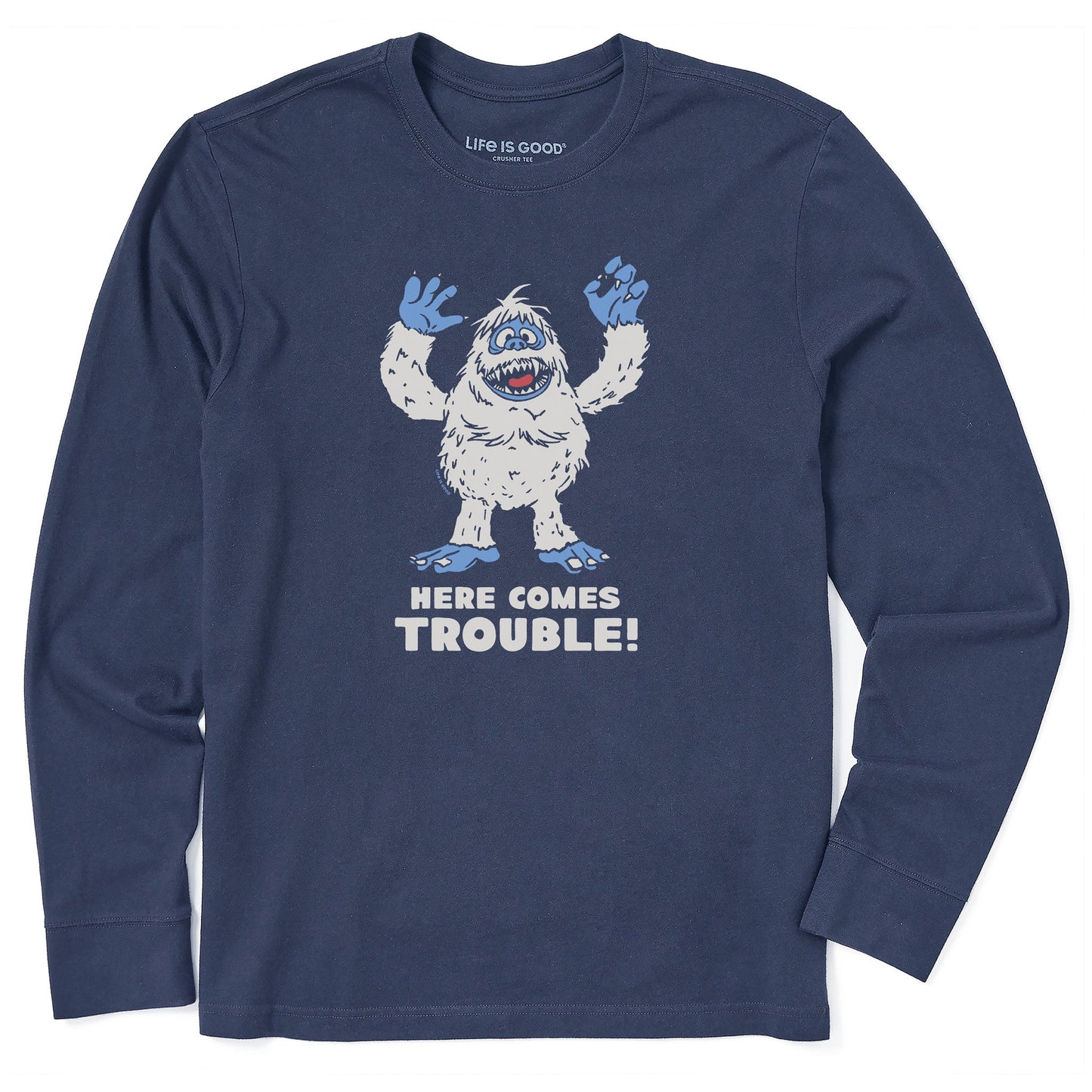 Men's Bumble Here Comes Trouble Long Sleeve Crusher Tee