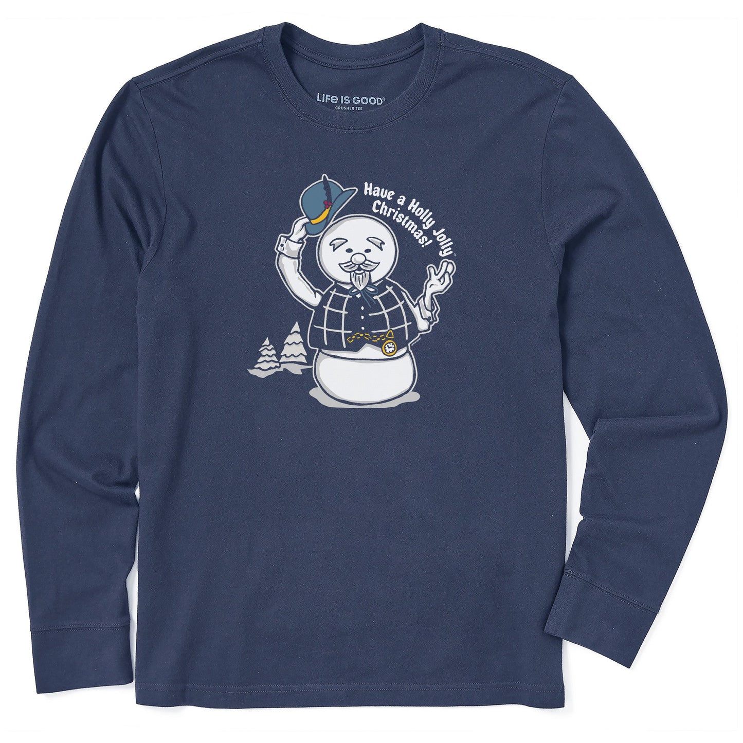 Men's Sam Have a Holly Jolly Christmas Long Sleeve Crusher Tee