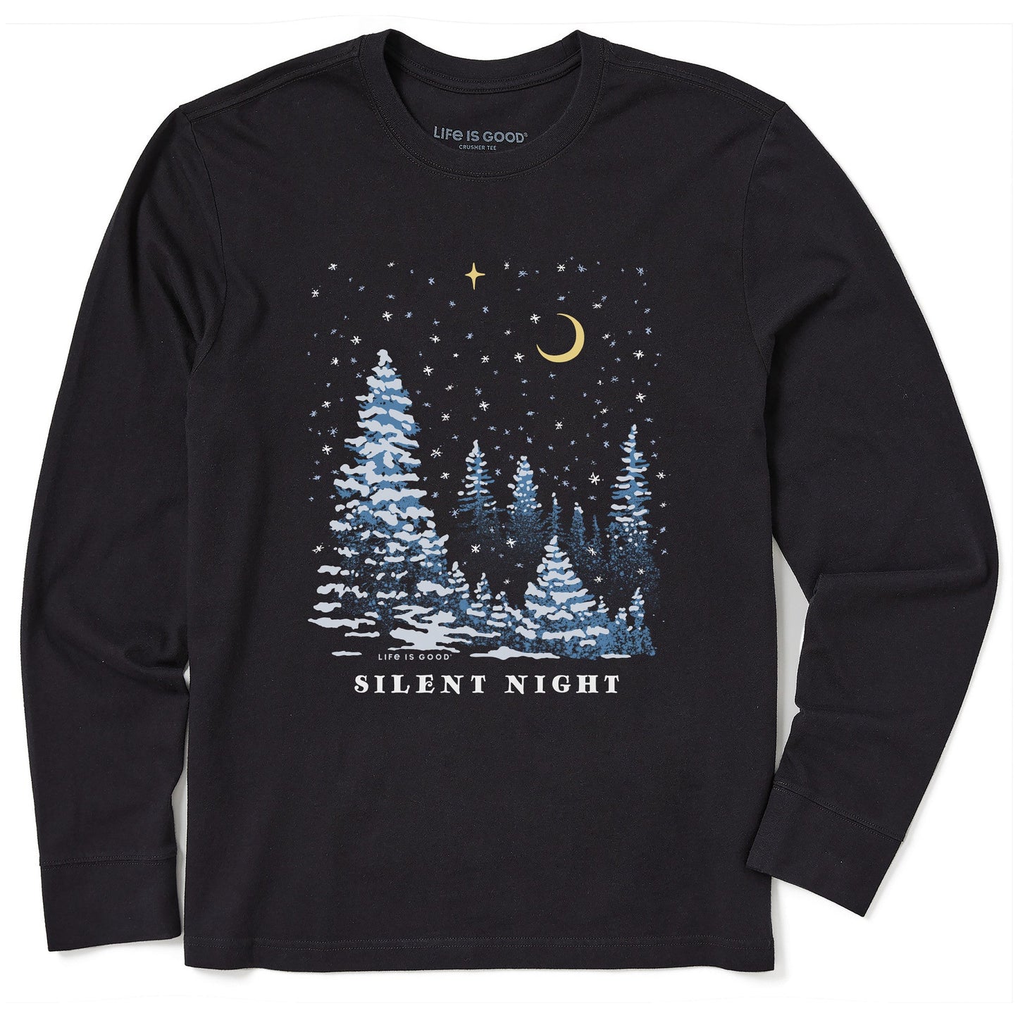 Men's Silent Snowy Night Long Sleeve Crusher Tee