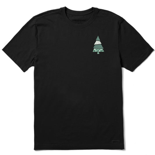 Men's Patchwork Christmas Tree Short Sleeve Crusher Tee