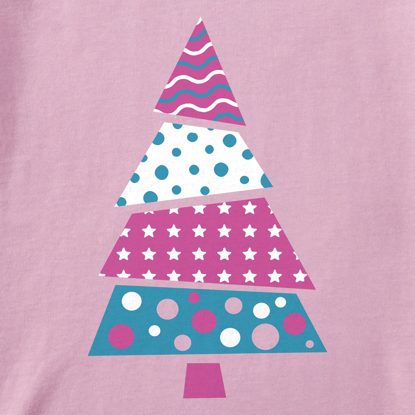 Kids Patchwork Christmas Tree Short Sleeve Crusher Tee