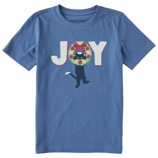 Kids Joy Cat Wreath Short Sleeve Crusher Tee