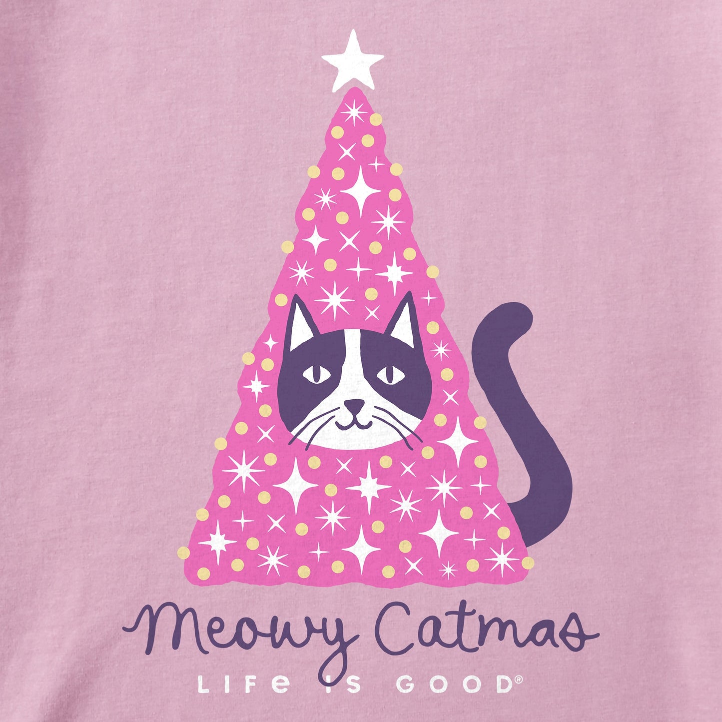 Kids Meowy Catmas Tree Short Sleeve Crusher Tee