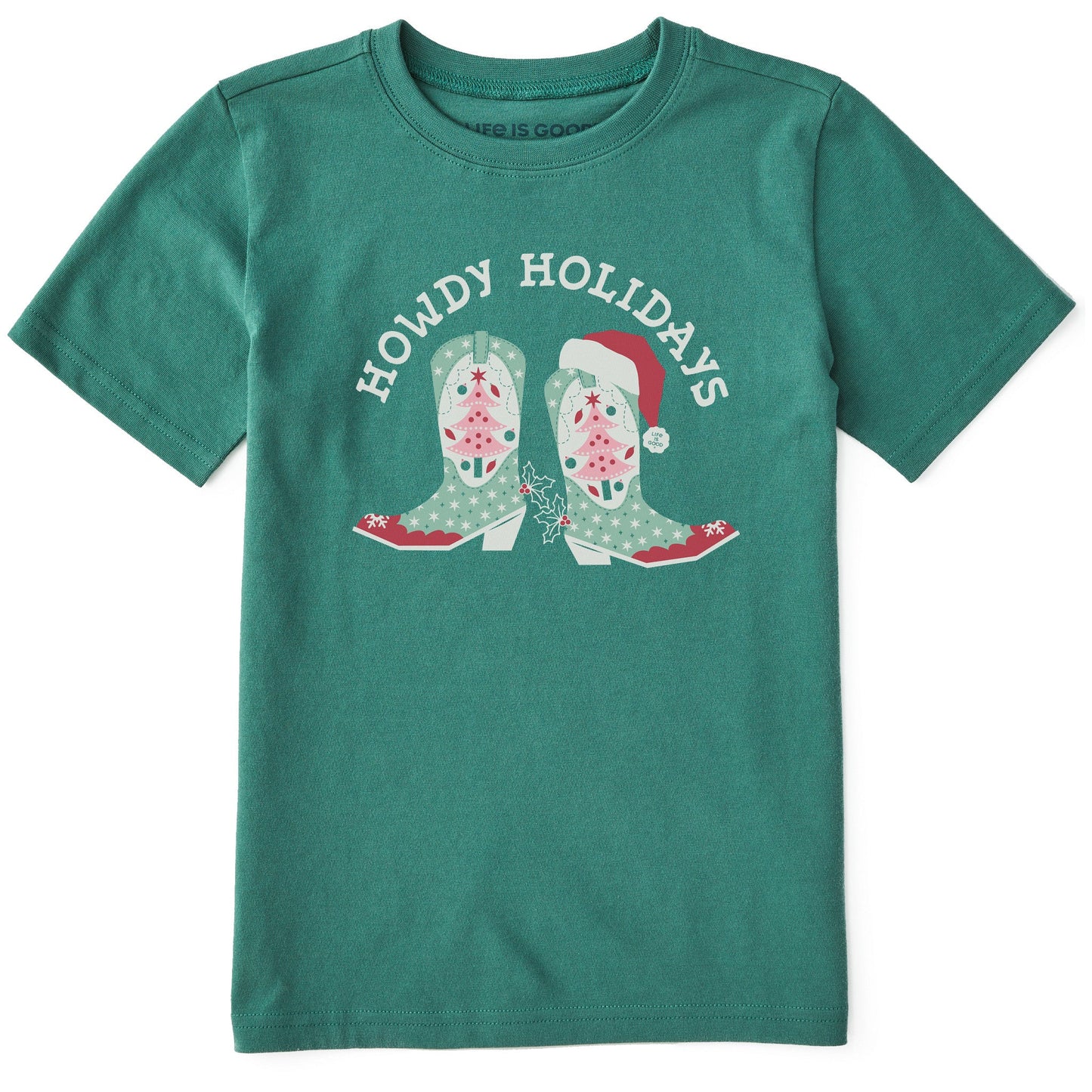 Kids Howdy Holidays Boots Short Sleeve Crusher Tee