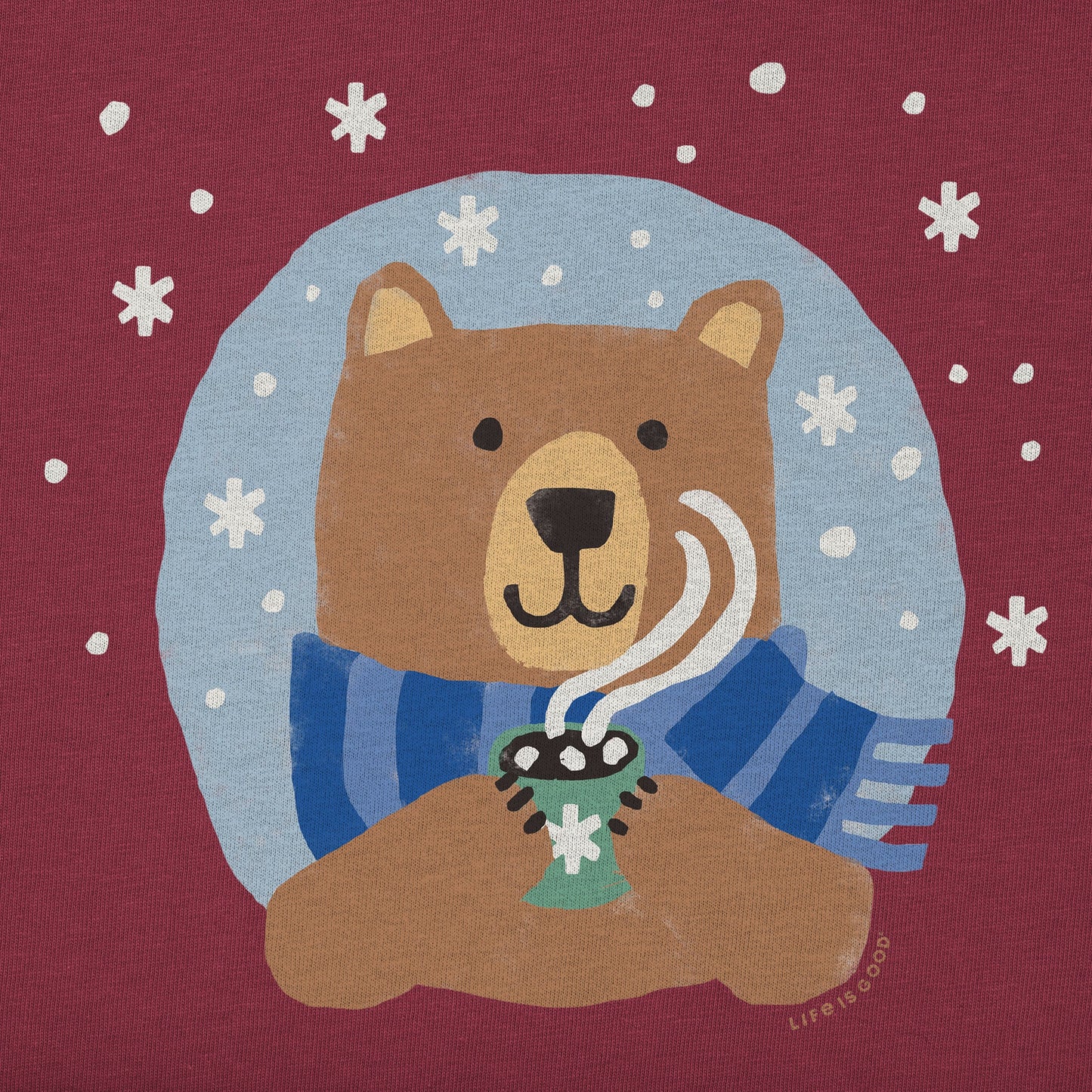 Kids Cocoa Bear Long Sleeve Crusher Tee