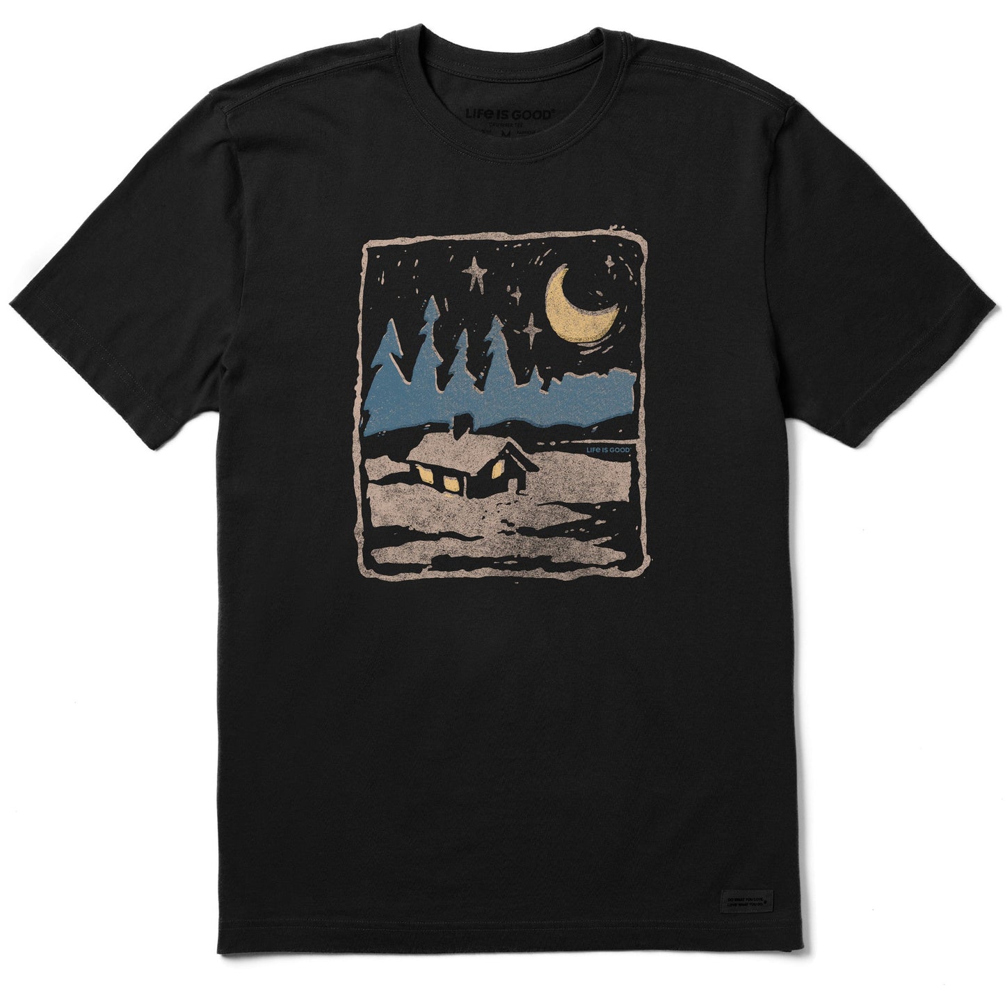 Men's Snowy Moon Cabin Short Sleeve Crusher Tee