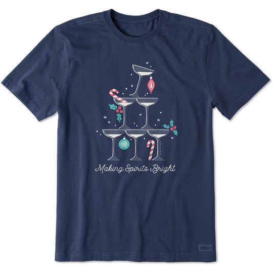 Men's Making Spirits Bright Cocktails Short Sleeve Crusher Tee
