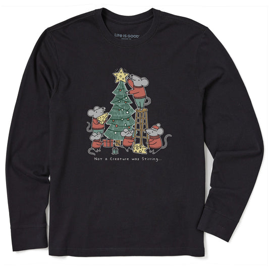 Men's Not a Creature was Stirring Long Sleeve Crusher Tee