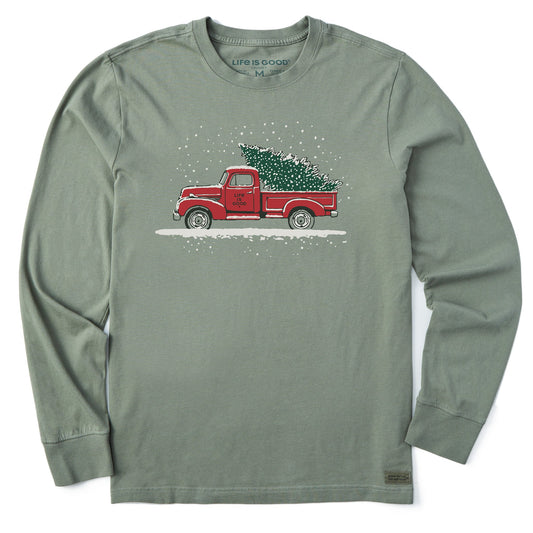 Men's Old Christmas Tree Long Sleeve Crusher Tee