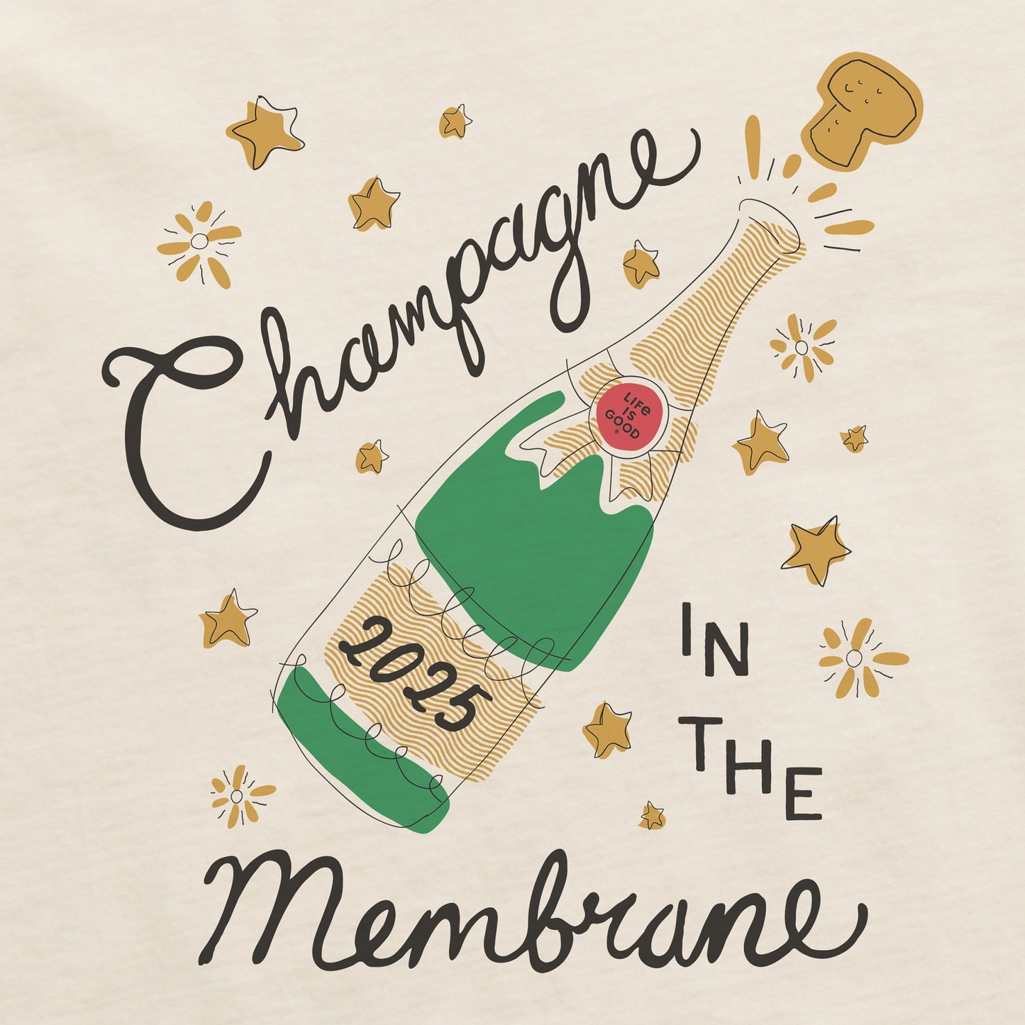 Women's Champagne in the Membrane Short Sleeve Crusher Boxy Tee