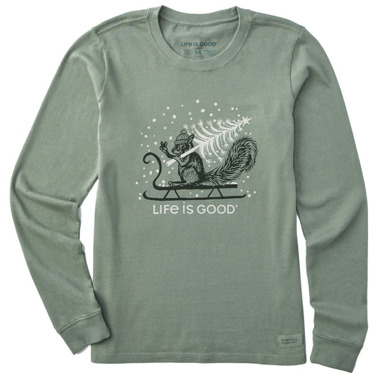 Women's Squirrel Tree Long Sleeve Crusher Tee