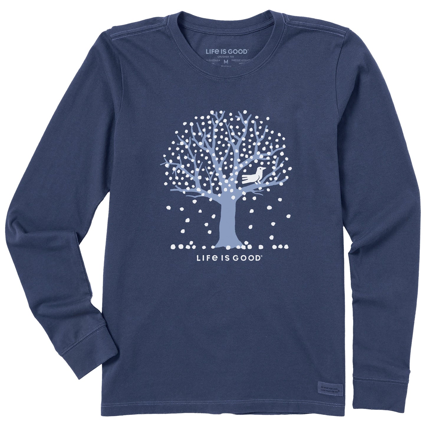 Women's Snowy Bird in a Tree Long Sleeve Crusher Tee