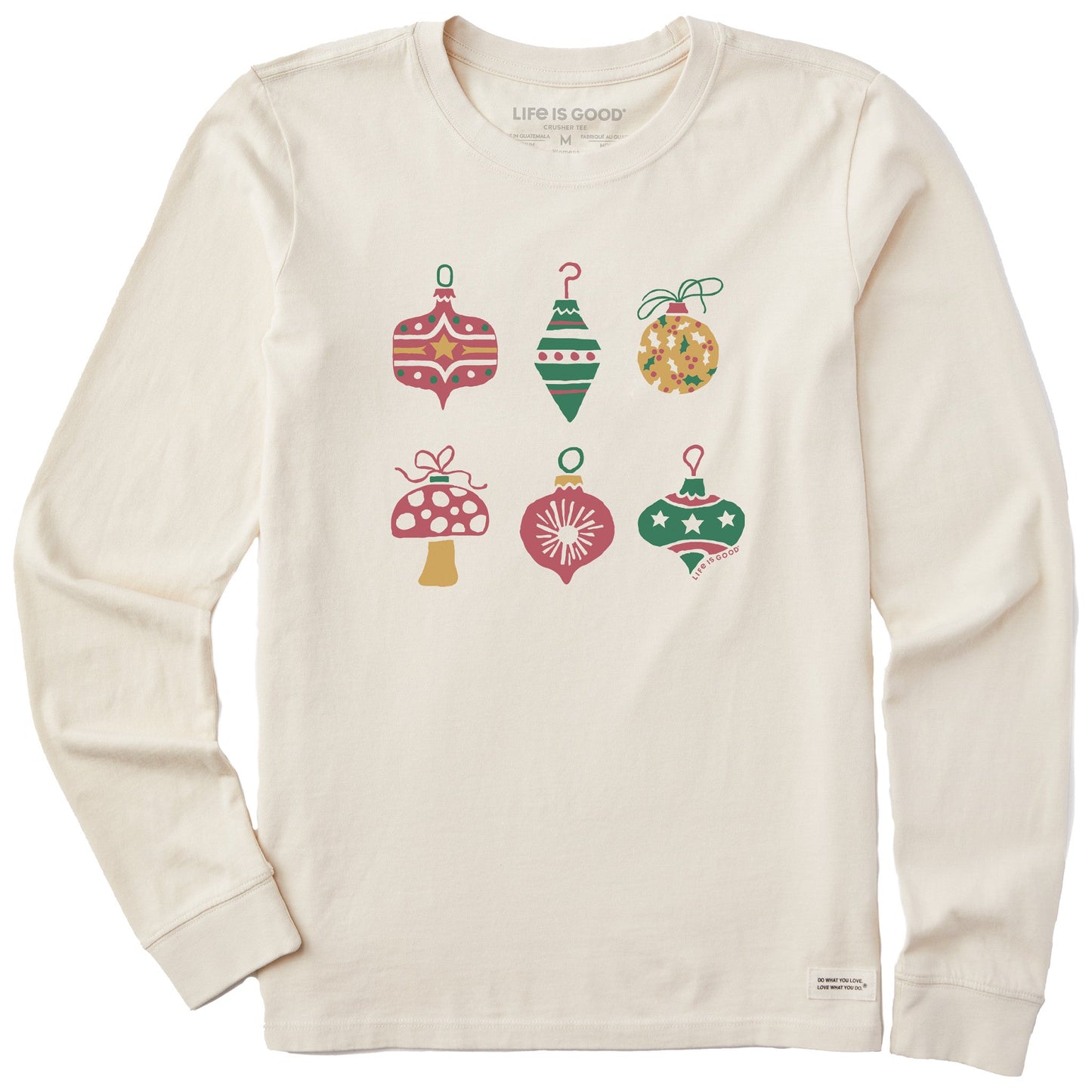 Women's Colorful Ornament Six Pack Long Sleeve Crusher Tee