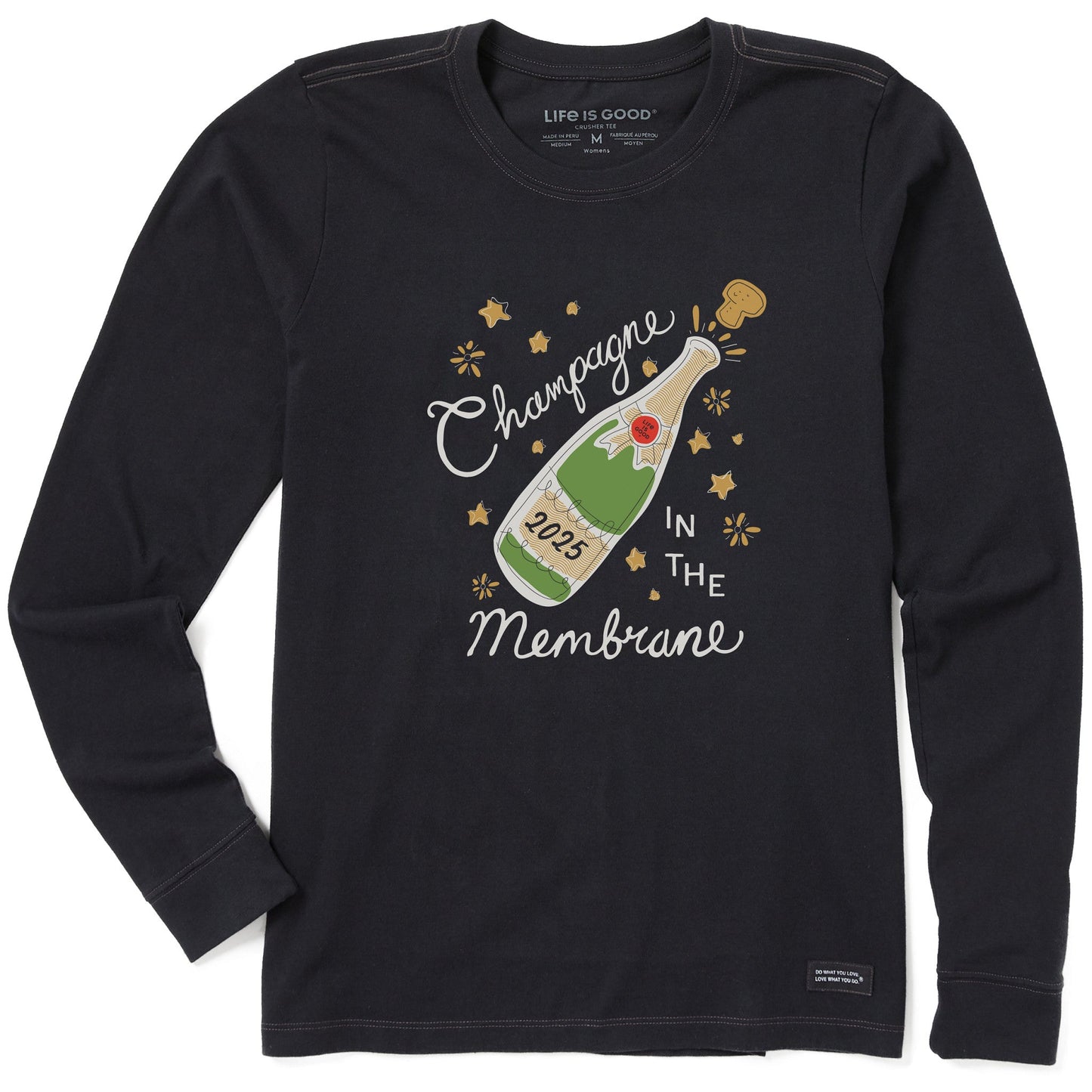 Women's Champagne in the Membrane Long Sleeve Crusher Tee