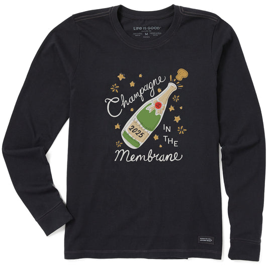 Women's Champagne in the Membrane Long Sleeve Crusher Tee