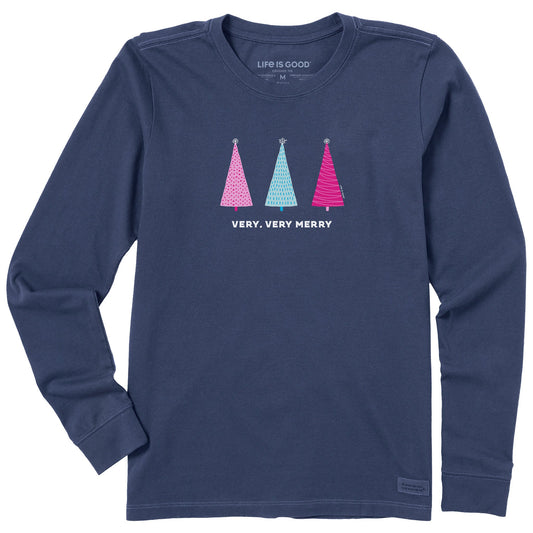 Women's Very, Very Merry Trees Long Sleeve Crusher Tee
