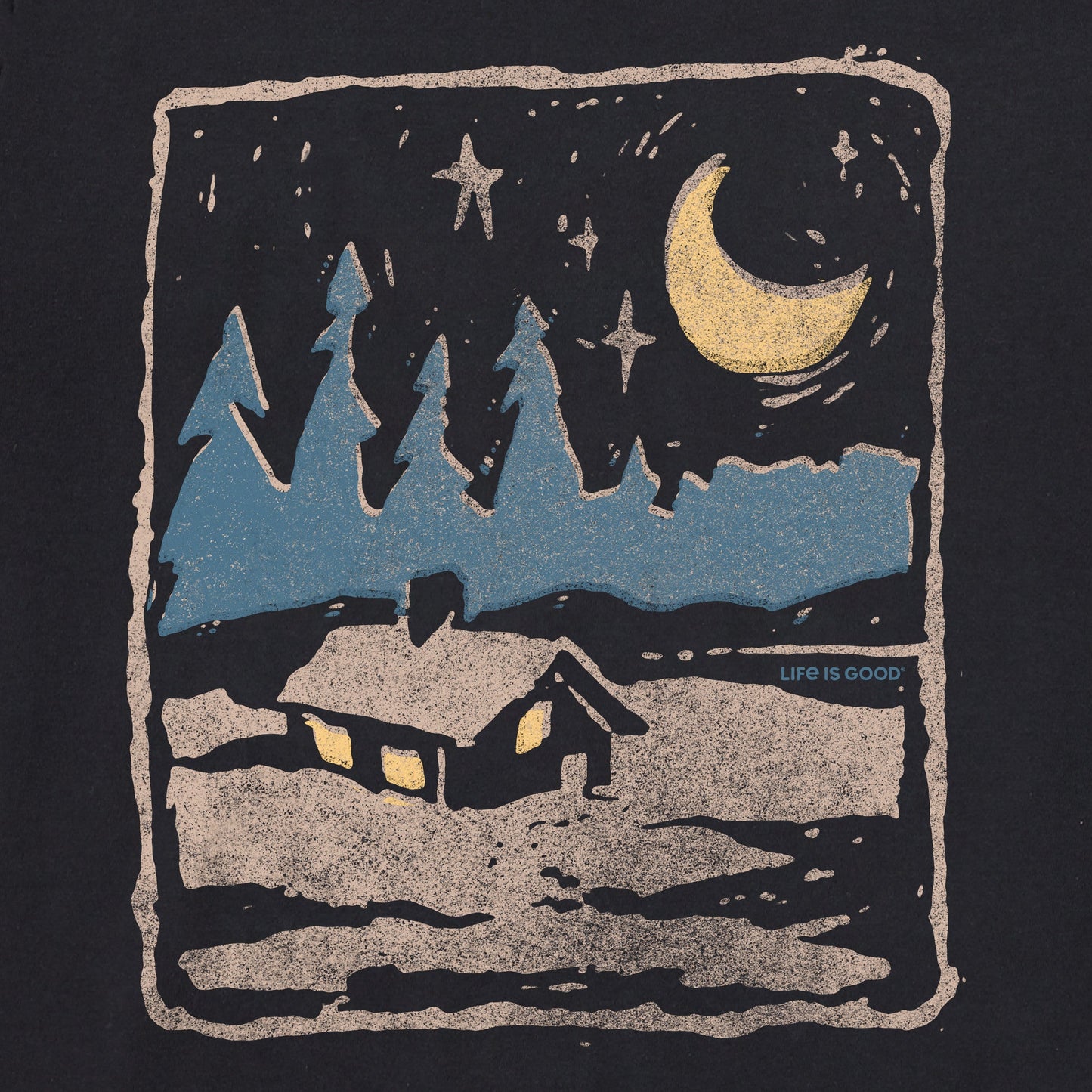 Women's Snowy Moon Cabin Short Sleeve Crusher Tee