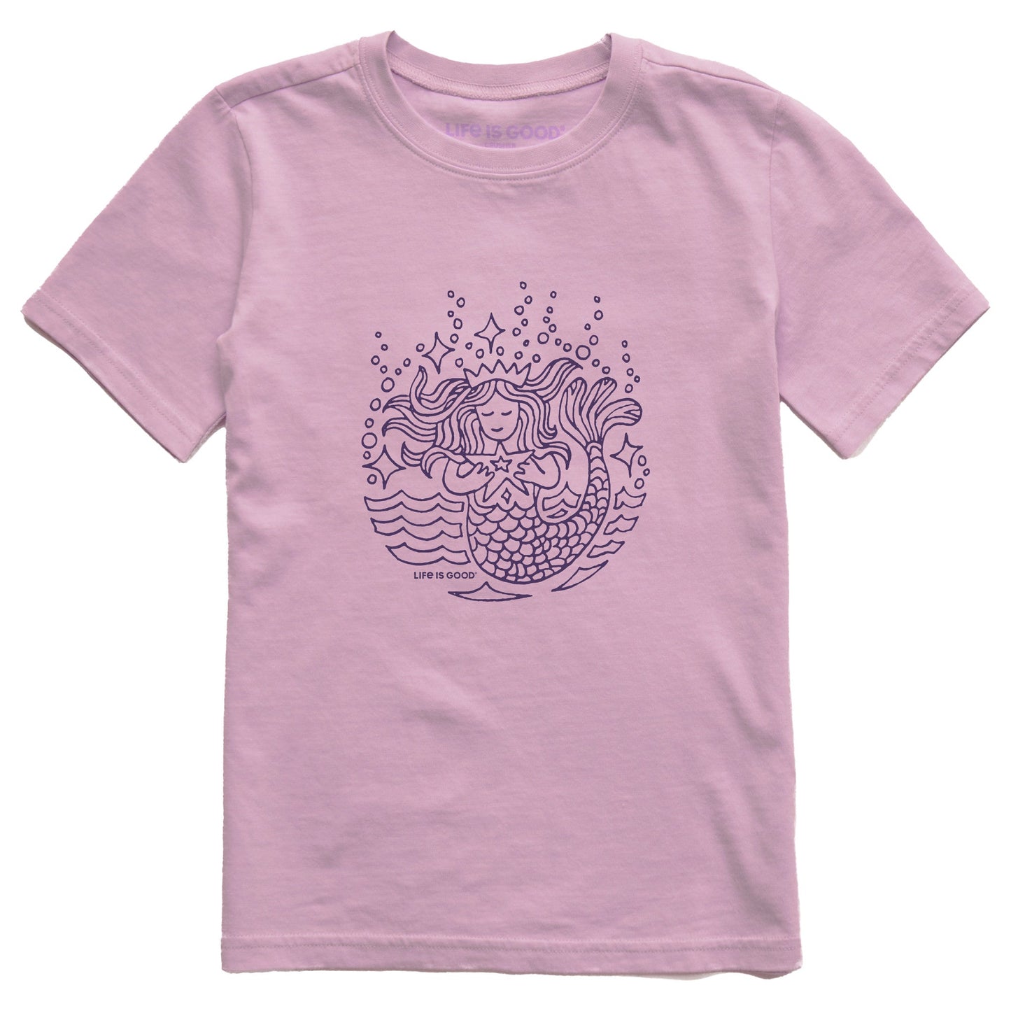 Kids Mermaid Star Short Sleeve Crusher Tee