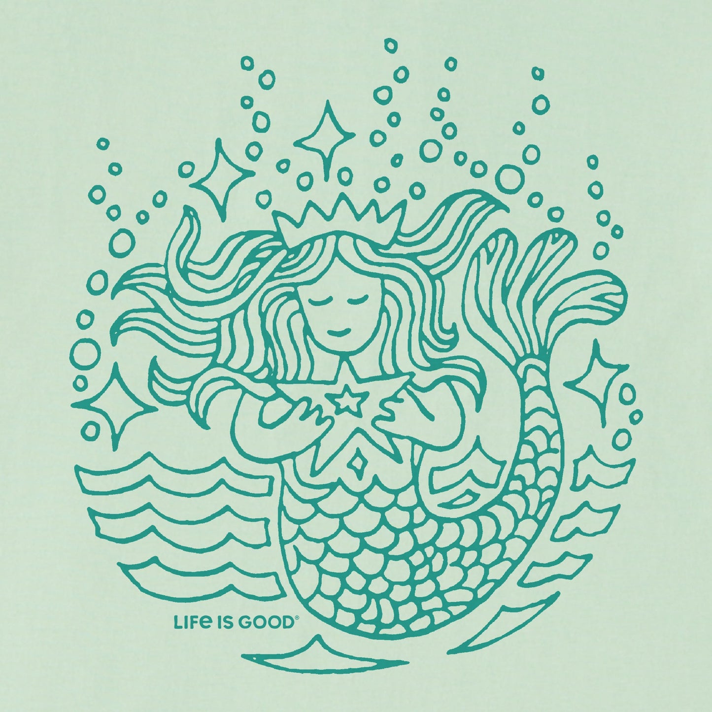 Kids Mermaid Star Short Sleeve Crusher Tee