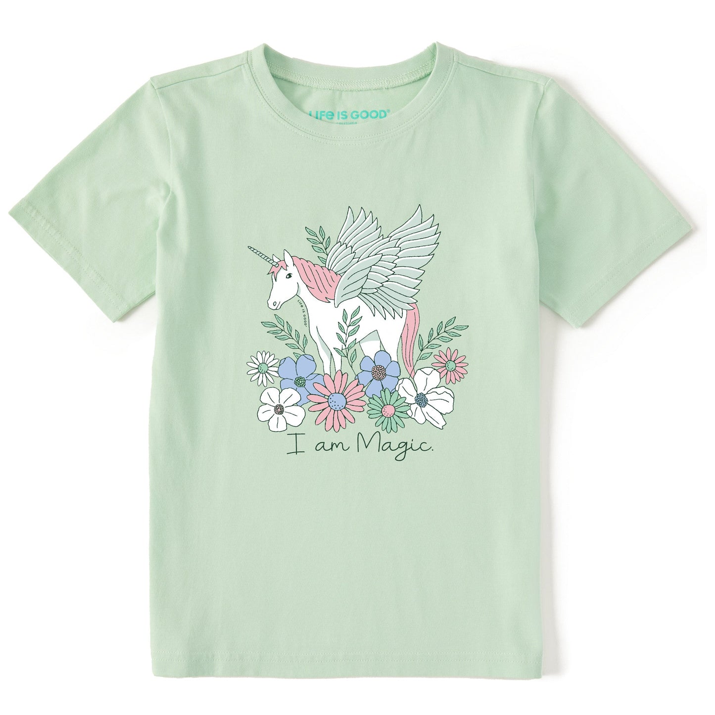 Kids I am Magic Unicorn Pegasus Short Sleeve Crusher Tee