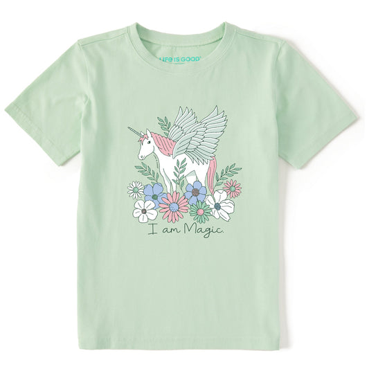 Kids I am Magic Unicorn Pegasus Short Sleeve Crusher Tee