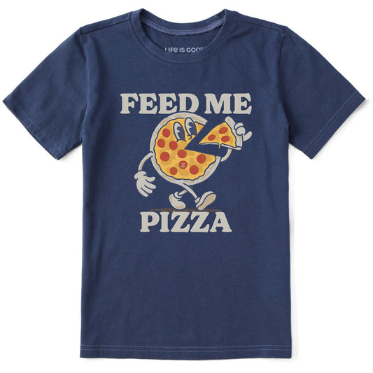 Kids Feed Me Pizza Short Sleeve Crusher Tee
