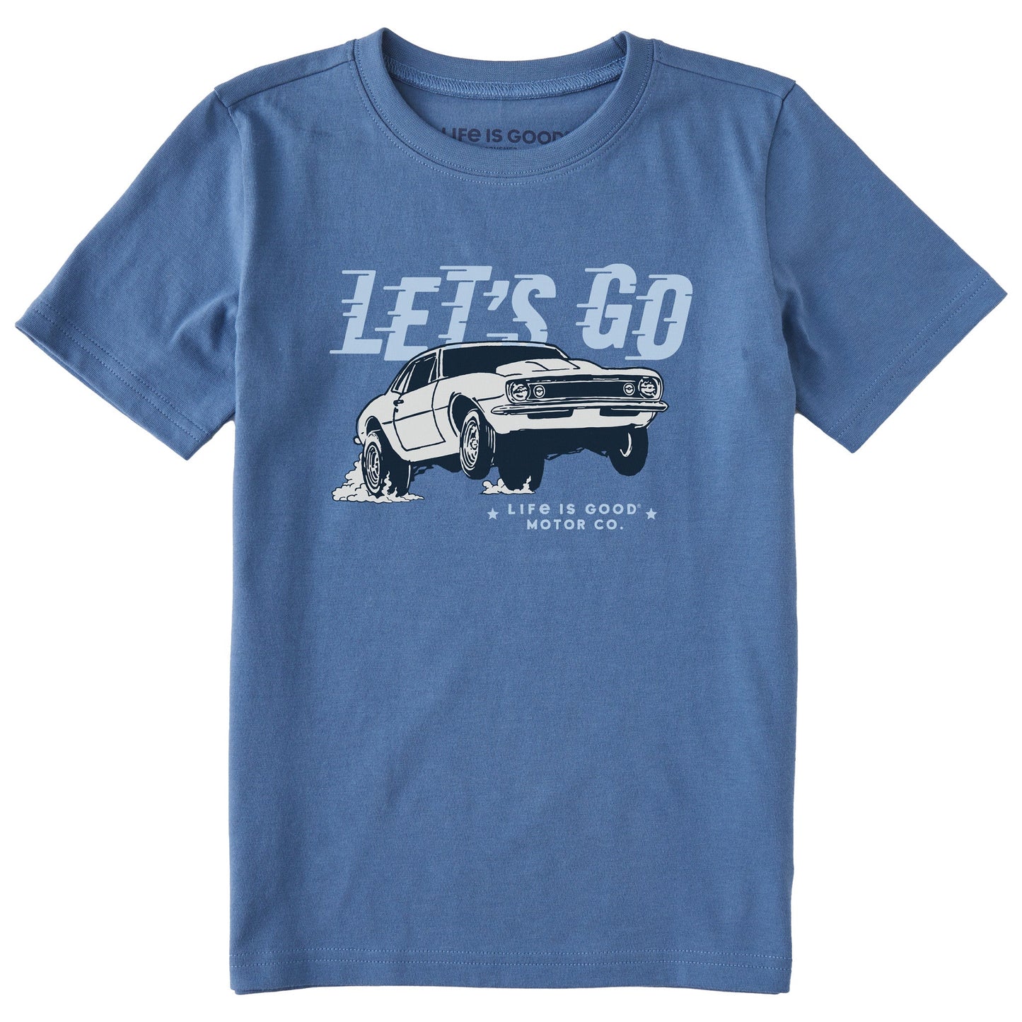 Kids Let's Go Drag Race Car Short Sleeve Crusher Tee