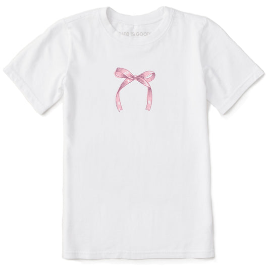 Kids Mini Ribbon Bow Short Sleeve Crusher Tee