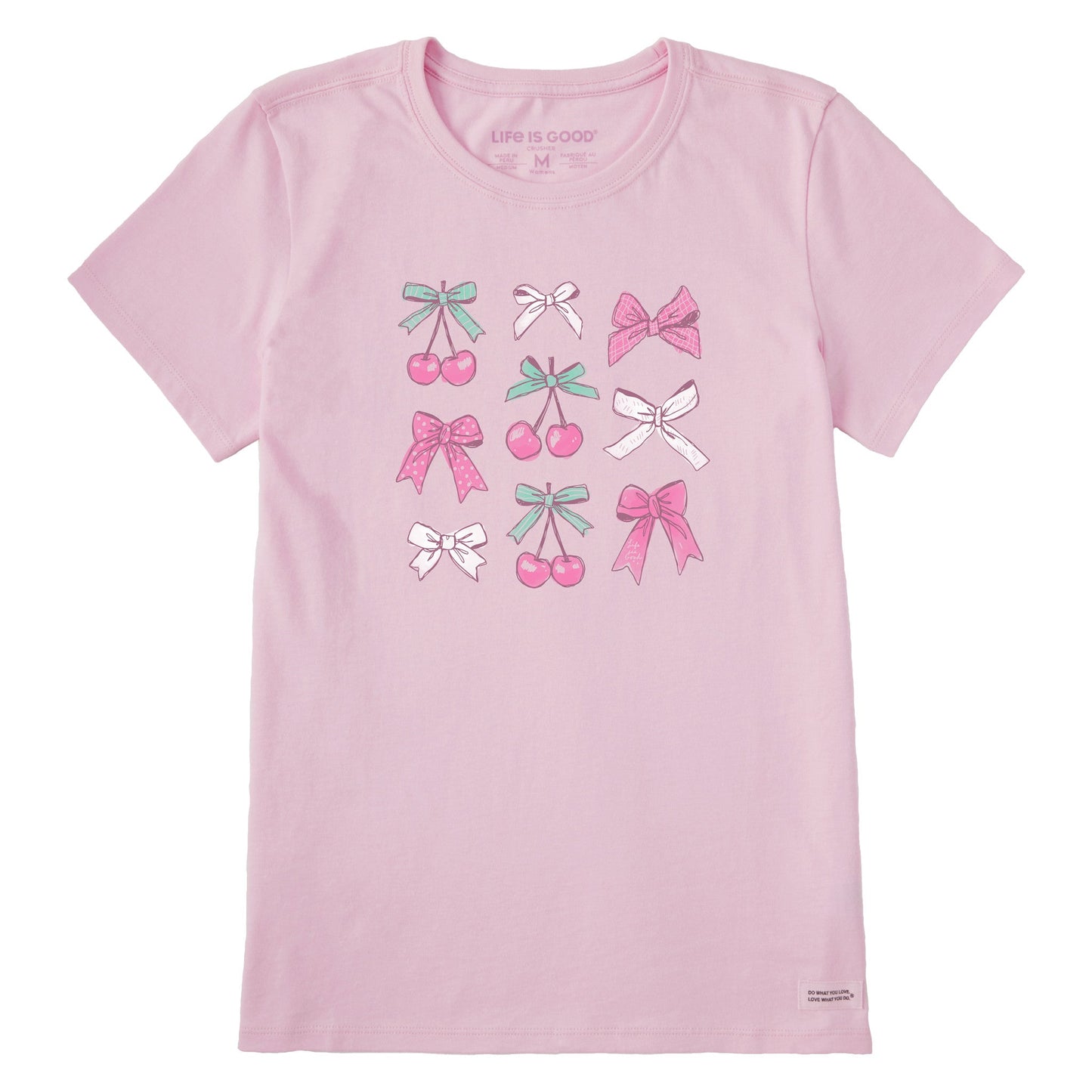 Women's Cherries and Ribbons Short Sleeve Crusher Tee