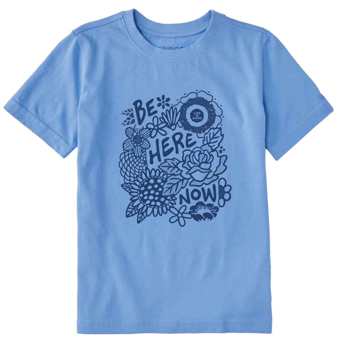 Kids Be Here Now Flower Field Short Sleeve Crusher Tee