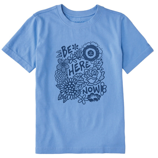 Kids Be Here Now Flower Field Short Sleeve Crusher Tee