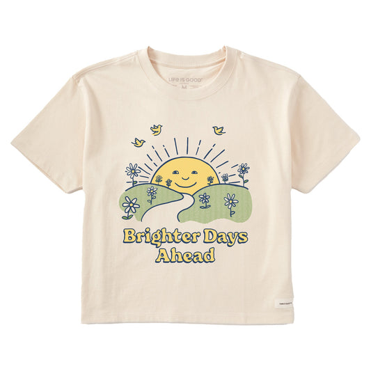 Women's Brighter Days Ahead Sun Short Sleeve Crusher Boxy Tee