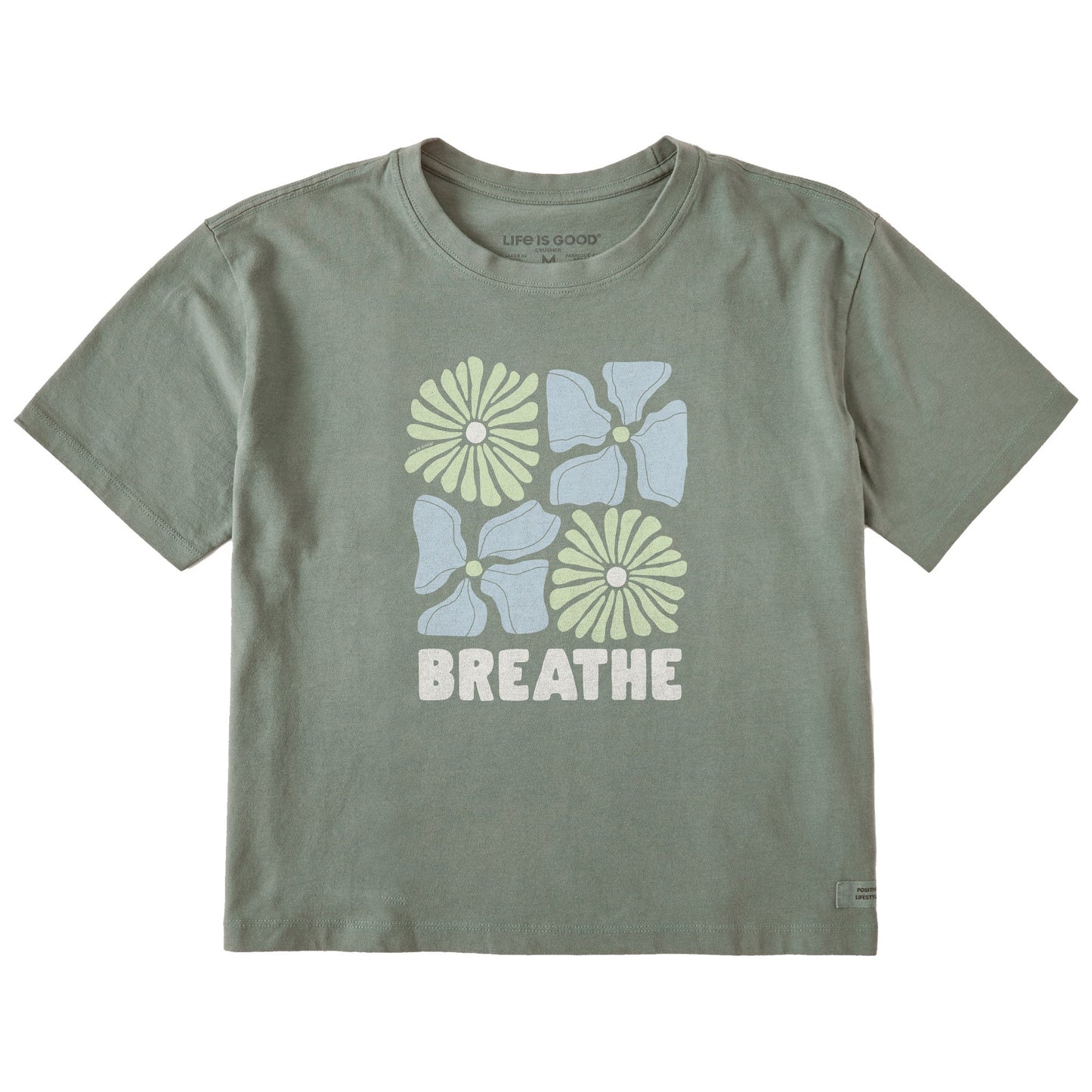 Women's Breathe Four Flowers Short Sleeve Crusher Boxy Tee