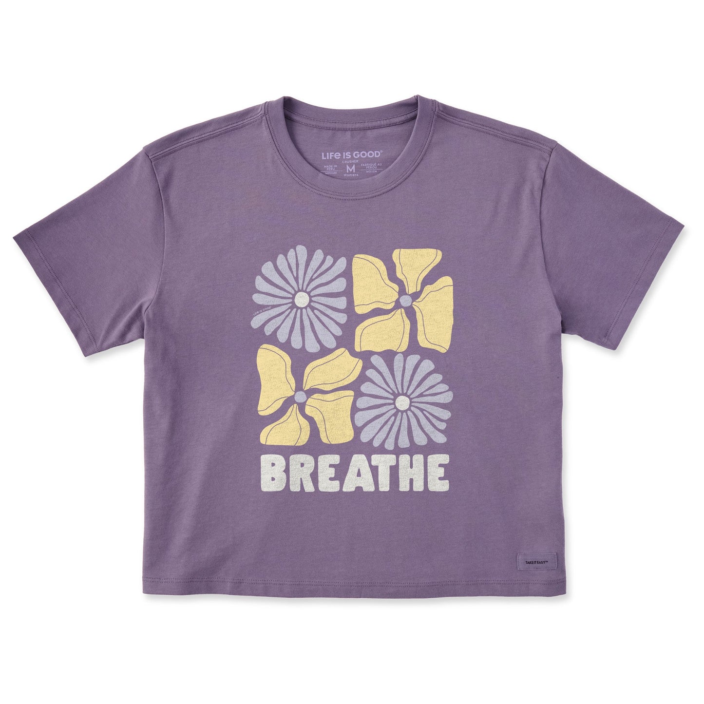 Women's Breathe Four Flowers Short Sleeve Crusher Boxy Tee