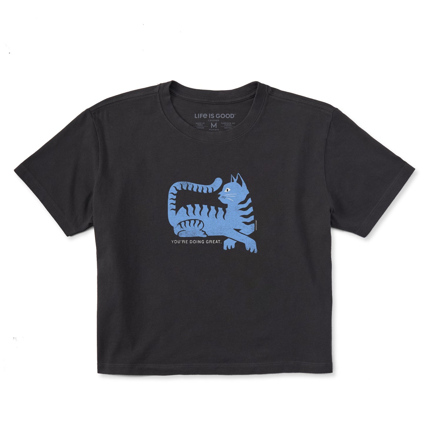 Women's You're Doing Great Cat Short Sleeve Crusher Boxy Tee