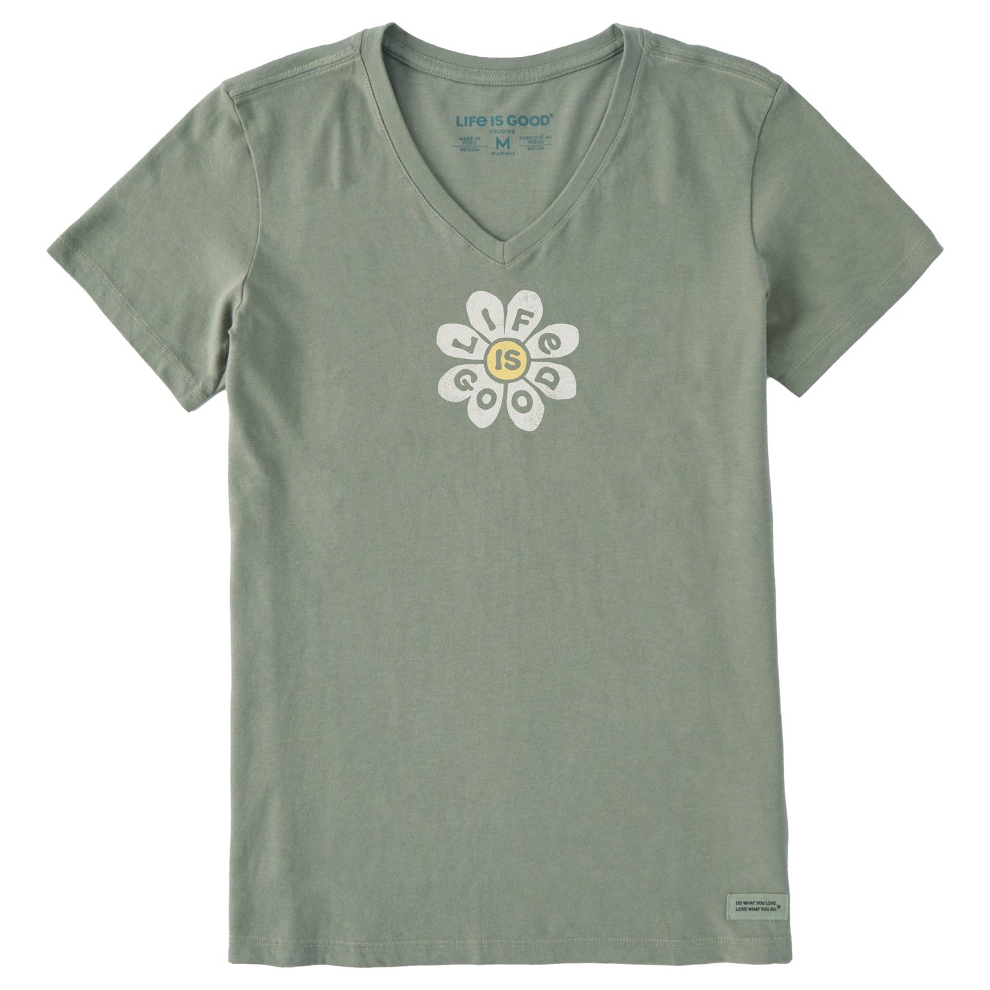 Women's Cheery Flower Short Sleeve Crusher Vee