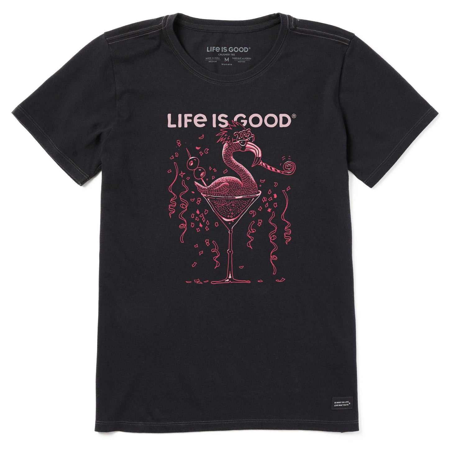 Women's New Years Flamingo Short Sleeve Crusher Tee
