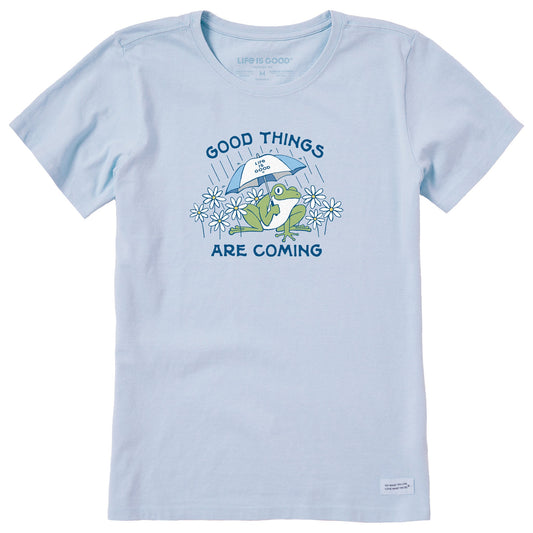 Women's Good Things Are Coming Frog Short Sleeve Crusher Tee