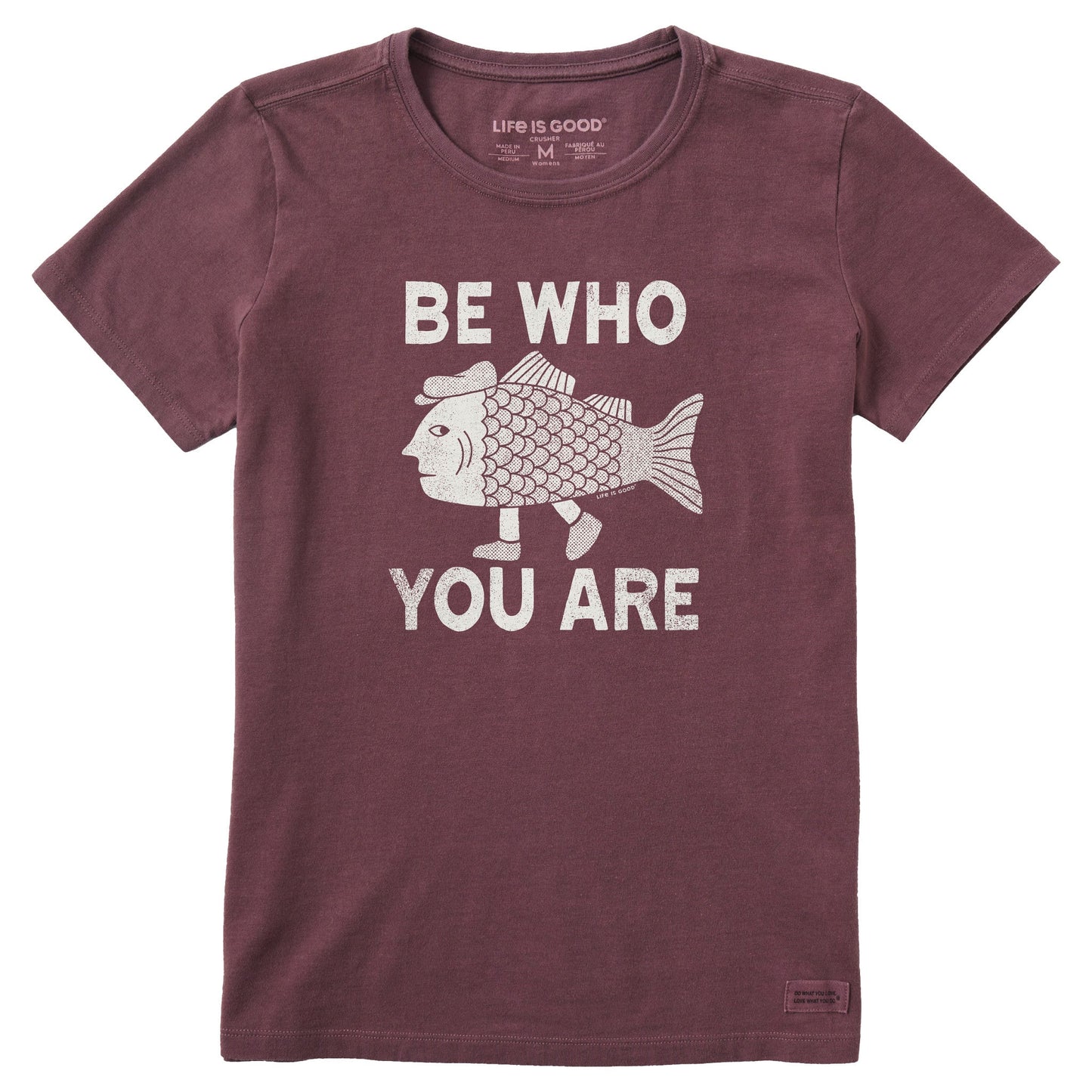Women's Be Who You Are Fish Man Short Sleeve Crusher Tee