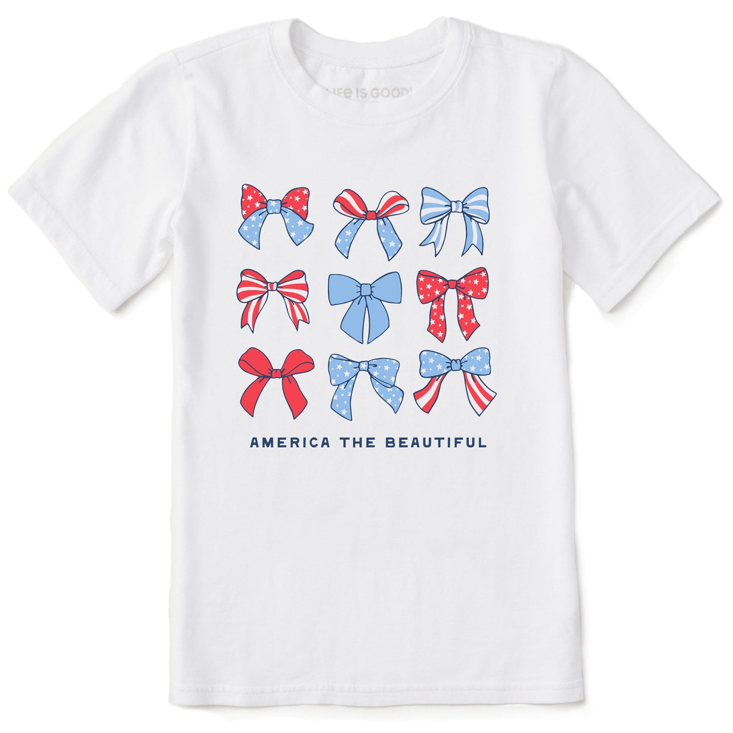 Kids America the Beautiful Bows Short Sleeve Crusher Tee
