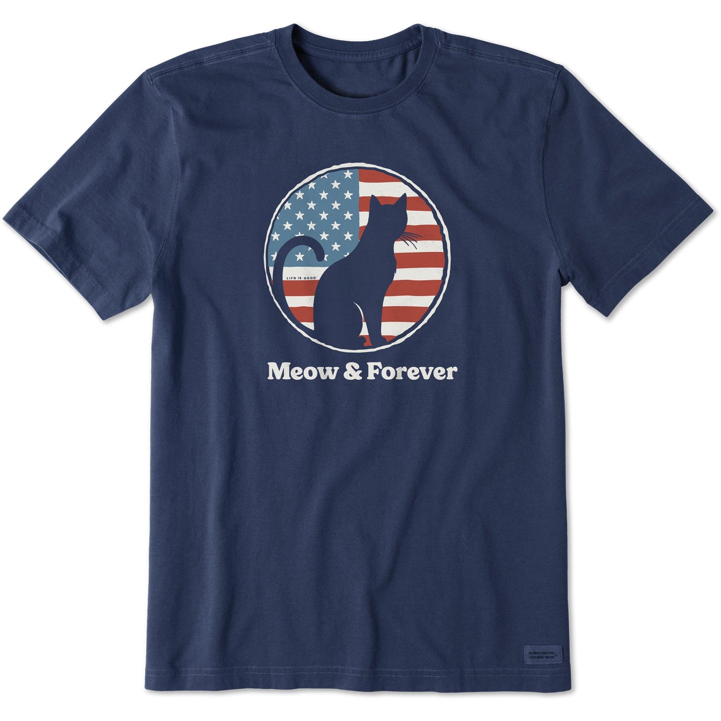 Men's Meow and Forever Cat Short Sleeve Crusher Tee