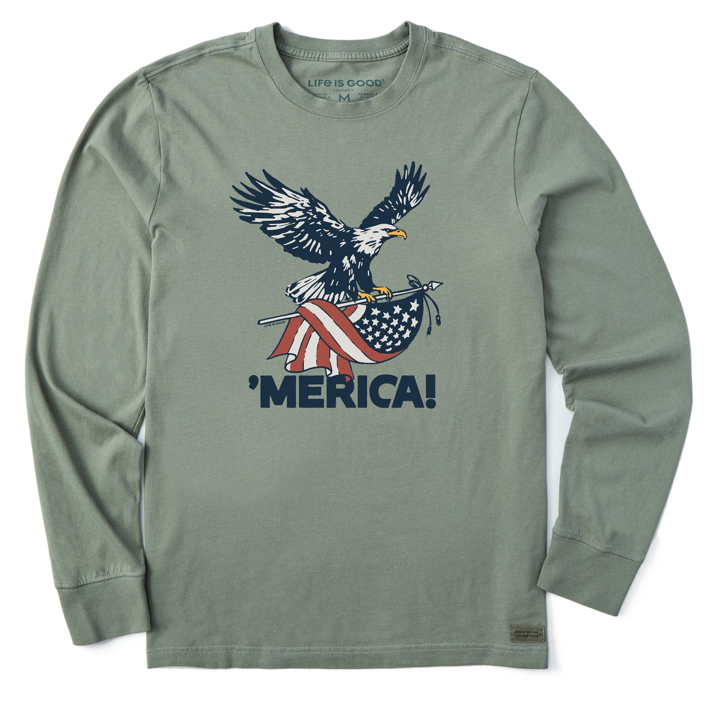 Men's 'Merica Eagle Long Sleeve Crusher Tee