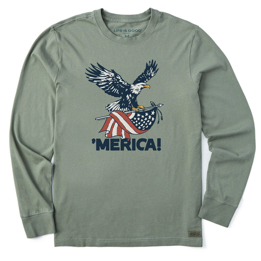 Men's 'Merica Eagle Long Sleeve Crusher Tee