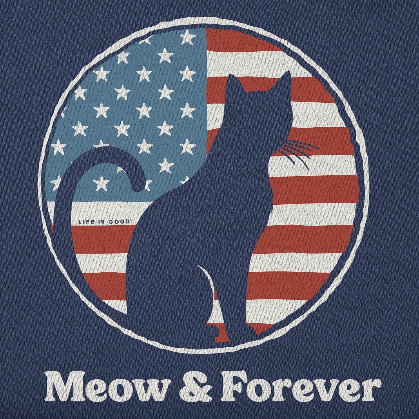 Men's Meow and Forever Cat Long Sleeve Crusher Tee