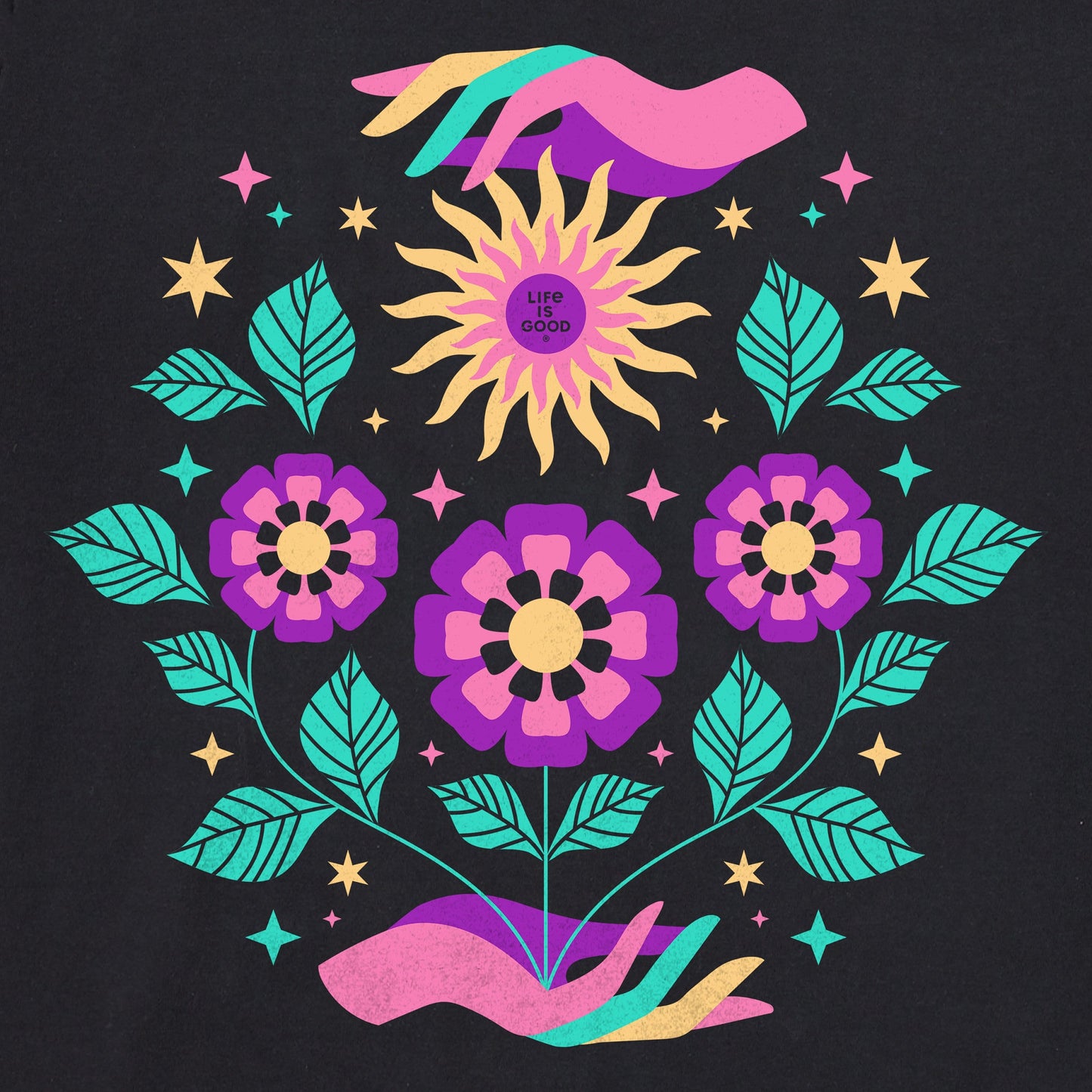 Women's Floral Sun Bloom Short Sleeve Crusher Boxy Tee