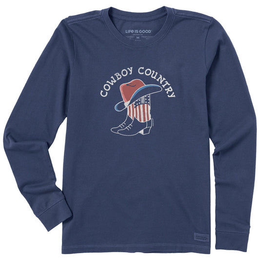 Women's Cowboy Country Long Sleeve Crusher Tee