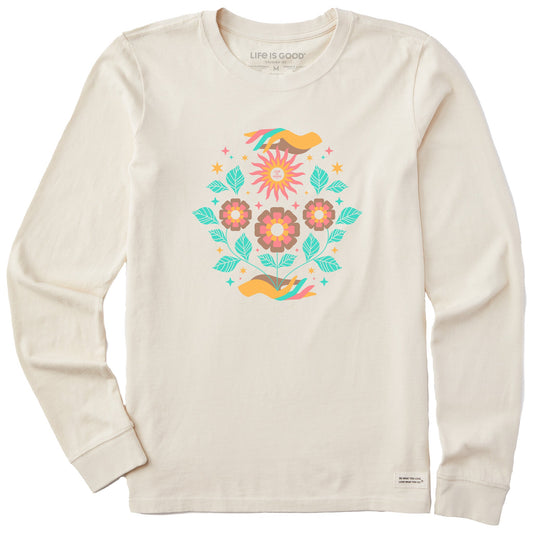 Women's Floral Sun Bloom Long Sleeve Crusher Tee