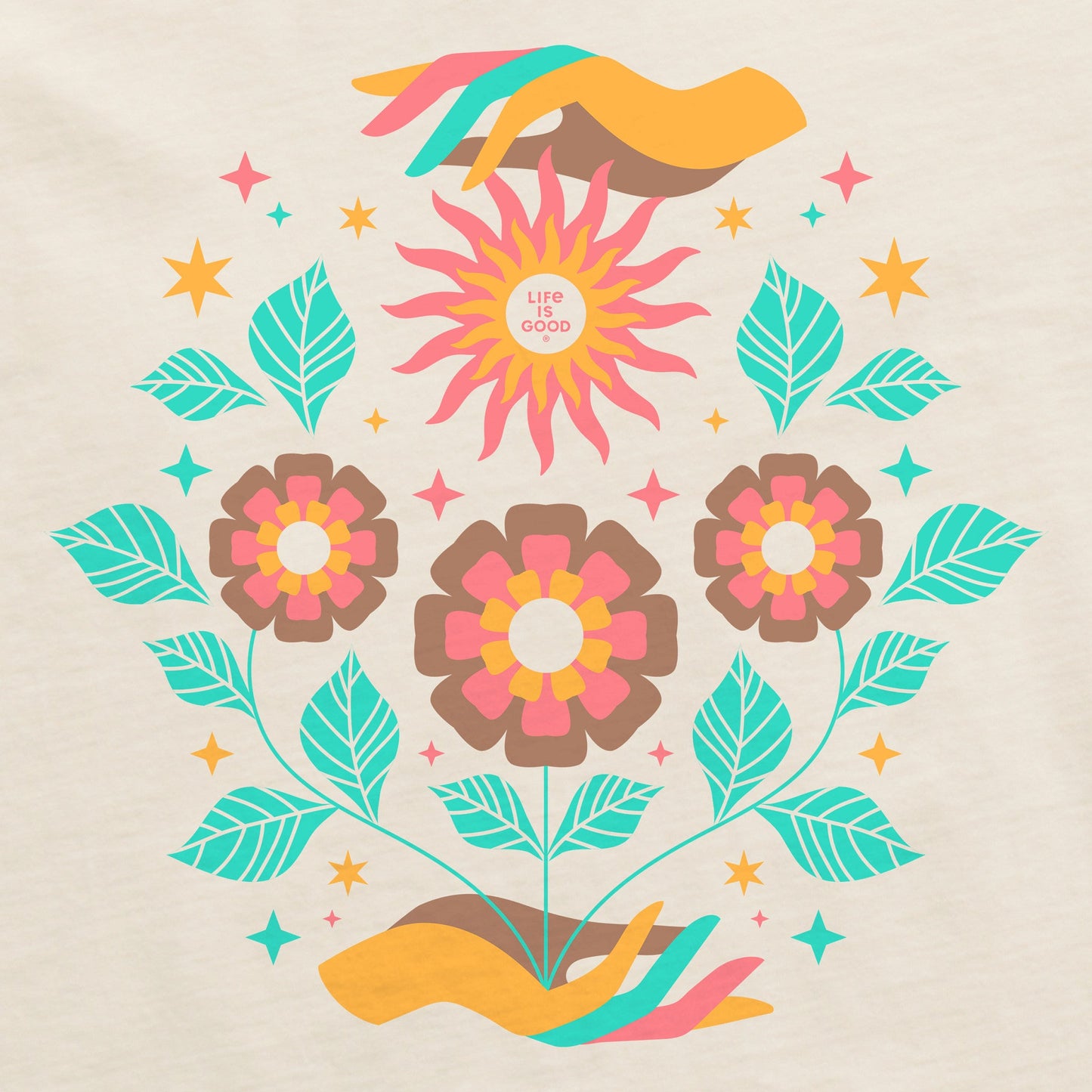 Women's Floral Sun Bloom Long Sleeve Crusher Tee